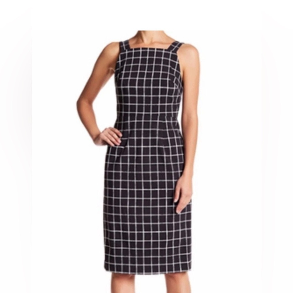Betsey Johnson Black and White Grid Midi Dress A0519